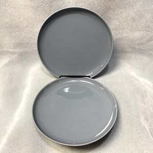 Blue HOTEL COLLECTION PORCELAIN SLATE BLUE SALAD PLATES set of 2